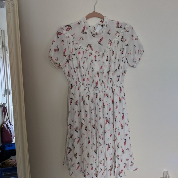 Bird Print Dress - Picture 2 of 7